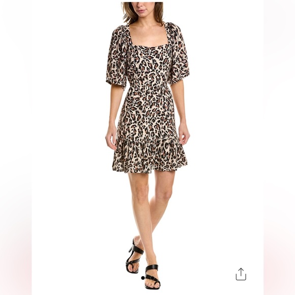 Saltwater LUXE Open Back Mini Dress in Cream Leopard Print, Size Small - Picture 3 of 17